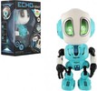 Robot ECHO opakujúce vety kovový 12cm modrý na batérie so zvukom so svetlom