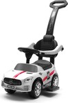 Detské odrážadlo so zvukom a vodiacou tyčou Baby Mix RACER biele