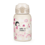 PETITE&amp;MARS Láhev nerezová termo se slámkou 350 ml Twinkling Fairy 12m+