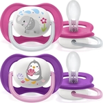 Philips AVENT Sucette Ultra air animal 6-18m fille 2 pcs