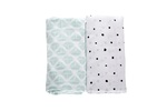 Musselin Decke 2st Mint Boats 100x120cm