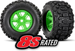 Kolo Traxxas 4.3 / 5.7", disk zeleno, pnevmatike Sledgehammer (par)