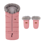 PETITE&amp;MARS Ensemble de sac d'hiver Arctic 4 en 1 + gants pour poussette Fjora Old Rose
