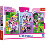 Trefl Puzzle 3x80 Minnie und Freunde