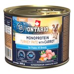 Konzerva Ontario Puppy monoprotein morčacie paté s mrkvou 200g