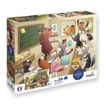 SENTOSPHERE Puzzle pentru copii Trăiască școala 2x24 piese