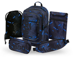 BAAGL SET 5 Cubic Flash: Rucksack, Federmäppchen, Beutel, Gürteltasche, Notebookhülle GRS