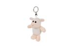Pecora peluche portachiavi bianca