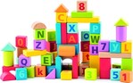 Woody Pastellwürfel mit Buchstaben und Zahlen