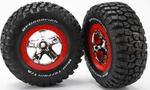 Traxxas koleso 2.2/3.0", disk SCT strieborný-červený, pneu KM2 (2) (2WD predný)