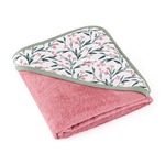 PETITE&amp;MARS Bambus-Handtuch mit Kapuze Loulou Pink Meadow 100 x 100 cm