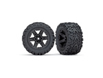 Traxxas kerék 2.8 ", lemez Rustler 4x4 fekete, gumik Talon Extreme (pár) (hátsó)