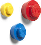 LEGO® vešiak na stenu, 3 ks - žltá, modrá, červená