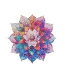 RoboTime Dřevěné puzzle Květinová mandala