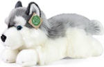Plüsch-Husky-Hund liegend 30 cm UMWELTFREUNDLICH