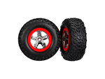 Traxxas koleso 2.2/3.0", disk SCT strieborný-červený, pneu SCT (2) (2WD predné)