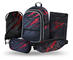 BAAGL SET 5 Core Lava: Rucksack, Federmäppchen, Beutel, Gürteltasche, Laptop-Hülle
