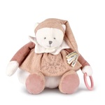 Doudou Darčeková sada Plyšový ľadový medvedík s krúžkom 30 cm ružový