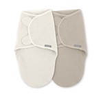 INGENUITY Zavinovač SwaddleMe™ Uliatka muslin 1 TOG 0-3m Cream/Cashew, 2 kom
