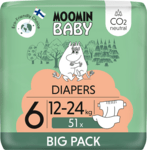 Moomin Baby 6 Maxi 12-24 kg (51 Stk.), Öko-Windeln