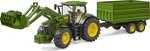 Bruder Traktor John Deere s predným nakladačom a sklápacím prívesom