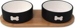 Set Dog Fantasy misky keramické s podtáckou čierne kosť 2x 13x5,5cm, 400ml