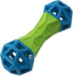 Hračka Dog Fantasy Kosť s geometrickými obrazcami pískacia zeleno-modrá 18x5,8x5,8cm