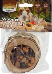 Pochúťka Miska Nature Land Nibble plnená ovocím drevená 120g