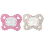 CHICCO Cumlík Physio Dual Soft silikónový dievča 6-16m, 2 ks
