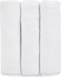 PETITE&amp;MARS Sada plienok bambusová mušelínová 3ks Moussy Total White, 68 x 68 cm