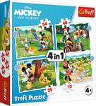 Trefl Puzzle 4v1 - Mickeyho pekný deň  / Disney Standard Characters