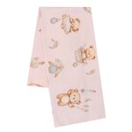 Flanellwindel mit Aufdruck New Baby teddy bear pink