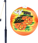 Lampión Halloween veselá tekvica 25 cm so svietiacou paličkou 39 cm
