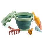 Schildkröt – set de jucării pentru nisip - găleată pliabilă verde – 7 buc.