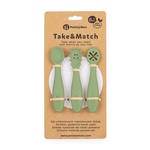 PETITE&amp;MARS Set 3 ks silikónových tréningových lyžičiek Take&amp;Match Sweet Pea 6m+