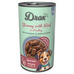 Konzerva Drax Adult s hovädzím a hydinovým mäsom 1240g
