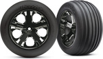 Traxxas koleso 2.8", disk All-Star čierny chróm, pneu Ribbed (2) (predné)