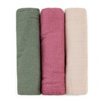 PETITE &amp; MARS Set Windeln Bambus Musselin 3er-Pack Moussy Botanic Tones 68 x 68 cm