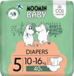 Moomin Baby 5 Maxi 10–16 kg (40 ks), eko plienky