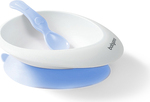 BABYONO Schüssel mit Saugnapf und Löffel blau 230 ml 6m+