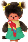 Monchhichi Mončiči dievča v šatách s papagájom 20cm