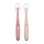 PETITE&amp;MARS Silikonové lžičky s pouzdrem, sada 2 ks, Take&amp;Match Sand - Rose 6m+