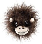 Hračka Dog Fantasy Jungle hlava opičia pískacia tmavo hnedá 12cm