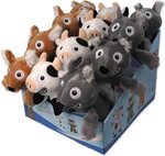 Hračky Dog Fantasy Playful Box Laughing zvieratká pískacie a šuštiaci chvost mix 29cm 18ks