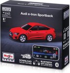 Maisto RC - 1:41 DIE-CAST METAL se světly, Audi e-tron Sportback, červené, XTR, Bluetooth