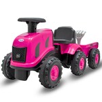 Detské odrážadlo traktor s vlečkou a náradim Baby Mix Benny ružové
