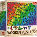 Trefl Drevené puzzle 501 - Dúhové motýle