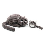 PTIPOTOS Plüschkatze Miaou braun – Mama mit Baby