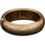 Weta Workshop LOTR- The One Ring (s runami) - Pozlacený wolfram, Velikost 7