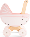 New Classic Toys Holzpuppenwagen mit Kissen und Decke - rosa